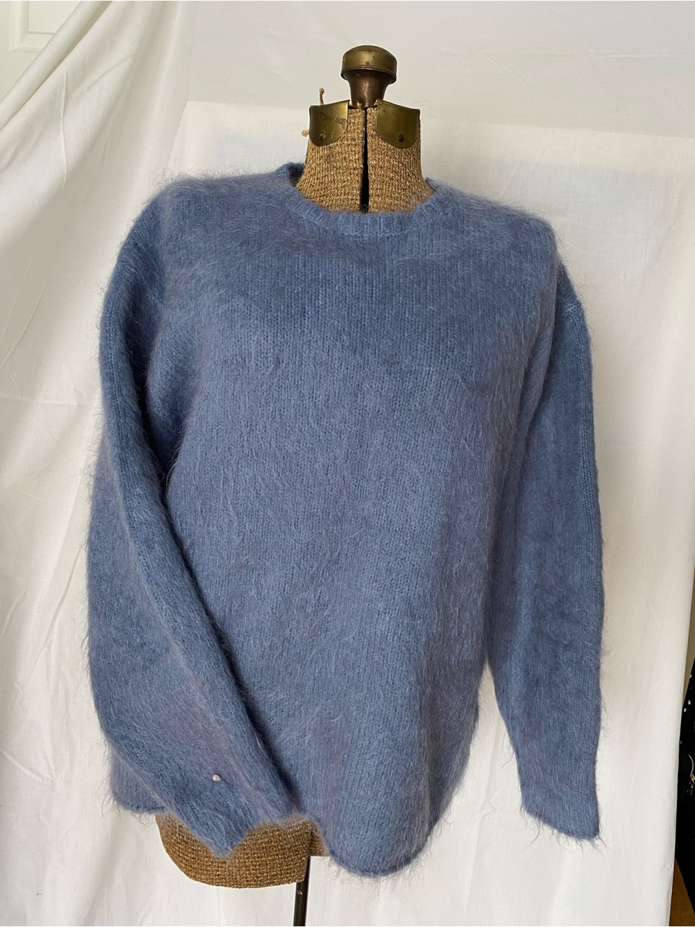 H&M Blue Fuzzy Crewneck Sweater